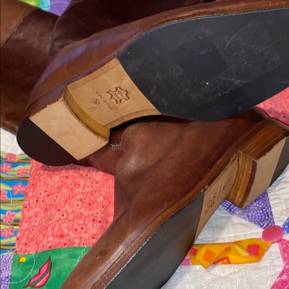 Brown Leather Knee-High Boots - Picture 2 of 13